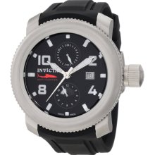 Invicta 1983 Men's Sea Hunter GMT Swiss Made Black Dial Rubber Strap W