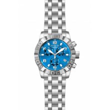Invicta Ladies Stainless Steel Case and Bracelet Chronograph Blue Dial Date Display 11456