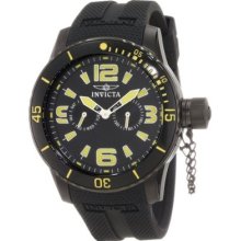 Invicta Men's 1796 Specialty Black Dial Black Polyureth