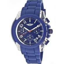 Invicta Men's Chronograph Blue Dial Blue Polyurethane