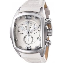 Invicta Mens Lupah Revolution Swiss Made Chronograph White Leather Strap Watch