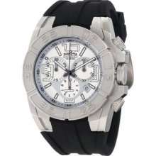 Invicta Mens Specialty Swiss Chronograph Silver Dial Black Polyurethane Watch
