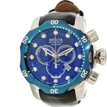 Invicta Men's Stainless Steel Reserve Venom Quartz Chronograph Diver Blue Dial Leather Strap 10780