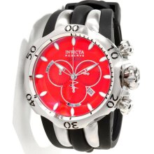 Invicta Men's Venom/Reserve Chronograph Red Dial Black Polyuretha ...