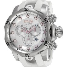 Invicta Venom Silver Dial Chronograph White Rubber Mens Watch 11852