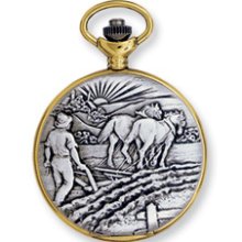 Jacques Du Manoir Two Tone Quartz Farmer Pocket Watch