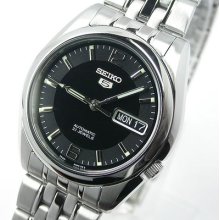 Japan Seiko5 7s26c Automatic Black Dial 21 Jew For Men Stanless Steel