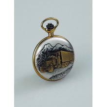 JD Manoir Two-tone White Dial Quartz Truck Pocket Watch