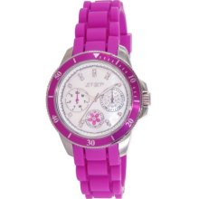 Jet Set Womens Amsterdam Stainless Watch - Red Rubber Strap - White Dial - JETJ50962-145