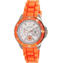 Jet Set Womens Amsterdam Stainless Watch - Orange Rubber Strap - White Dial - JETJ50962-148