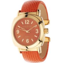 Joan Rivers Hinged Bangle Boyfriend Watch - Orange - One Size Joan Rivers Hinged Bangle Boyfriend Watch - Orange - One Size