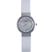 Johan Eric Watches Women's Arhus Mother of Pearl Dial White Leather W