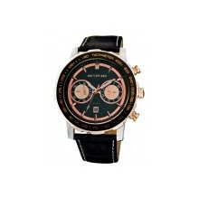 Jon Von Arx Designer Black Leather Chronograph Gents Watch