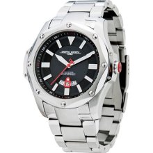 Jorg Gray Mens Analog Stainless Watch - Silver Bracelet - Black Dial - JG9100-21