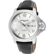 Jorg Gray Watch Jg1850-18 Men's Silver Dial Black Genuine Leather