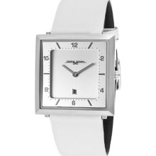 Jorg Gray Watches Men's Silver Dial White Genuine Leather White Genui