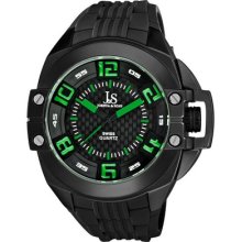 Joshua & Sons Js-39-bk Bold Swiss Quartz Silicon Strap Mens Watch