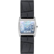 Joy By Joy Jw544 Ladies Cuadrados With Cloud Grey Mother Of Pearl Dial, Dazzling Genuine Diamonds