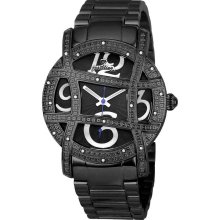 Just Bling 0.20CT Diamond watch with Grill JB-6214-B Black Case