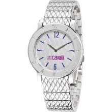 Just Cavalli Ladies Watch R7253191645 In Collection Round, 2 H And S, Silver Dial And Stainless Steel Bracelet