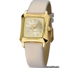 Just Cavalli Women's Watch, Yellow Dial, Cream Leather Bracelet