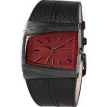Kahuna Gents Black Leather Strap Watch Kus-0068G