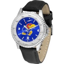 Kansas Jayhawks KU Mens Leather Anochrome Watch