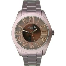 Kenneth Cole York Womens Mop Dial Crystal Accented Two Tone Watch Kc4899
