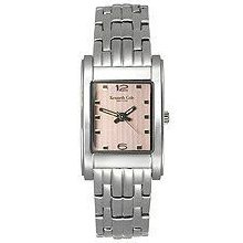Kenneth Cole York Womens Pink Dial Stainless Steel Bracelet Watch Kc4444