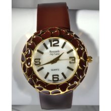 Kenneth Jay Lane Ladies Brown Leopard Watch