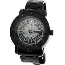 King Master Black Ionic Stainless Steel Dial Diamond Men's Watch KM-24