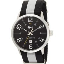 Lacoste Barcelona Black Dial Black And White Strap Men's Watch (2010497)