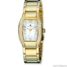 Ladies Charles Hubert 14k Gold-plated Crystal Accent White Dial Watch