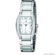 Ladies Charles Hubert Crystal Accent White Dial Watch