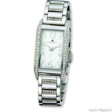 Ladies Charles Hubert Crystal Accent White Dial 24x40mm Watch