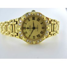 Ladies Concord 18kt Yellow Gold 16 Diamond Watch Saratoga Fine Woman Jewelry