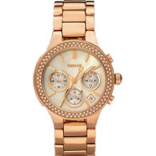 Ladies Dkny Rose Gold Chronograph Watch Ny8080