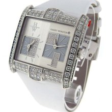 Ladies Harry Winston Avenue Squared A2 350/lqtzw White Gold Diamond Watch