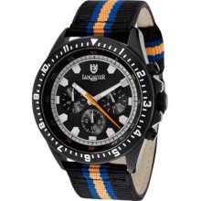 Lancaster Italy Watches Men's Chronograph Black Dial Black IP Case Bla