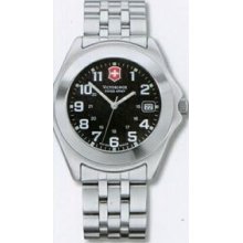 Large Black Dial Companion Stainless Steel Watch