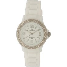 Laurens Women's GW70J901Y Swarovski Crystal Bezel White Dial Rubb ...