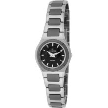Le Chateau 5826L Blk Women'S 5826L Blk Tungsten And Ceramic Sapphire Crystal Watch