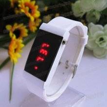 Led Digital Jelly Silicone White Sports Style Luxury Wrist Watch Unisex M589w