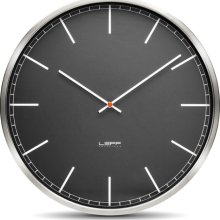 Leff One Wall Clock Stainless Steel Black Index