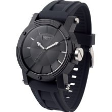 Leivs Rubber Strap Black Dial Men's Watch Ltj0106