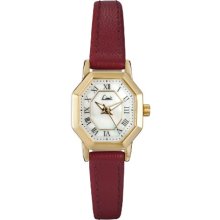 Limit Women's Quartz Watch With White Dial Analogue Display And Red Pu Strap 6951.01