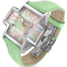 Locman Designer Women's Watches, Plus Lime Green Oversize Dress Date Watch
