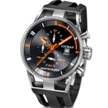 Locman Mens Monte Cristo Oversize Titanium Water Resistant Chrono Watch Black 510BKORBK