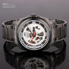 Lots Buy Mech Red Second Auto Mechanical Watch For Men White Face Un