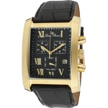 Lucien Piccard Watches Men's Classico Chronograph Black Dial Gold Tone